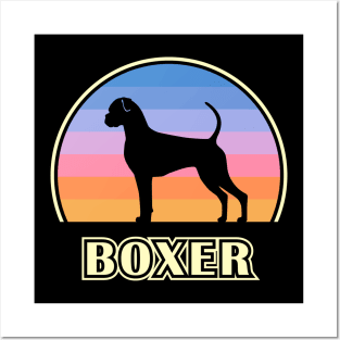 Boxer Vintage Sunset Dog Posters and Art